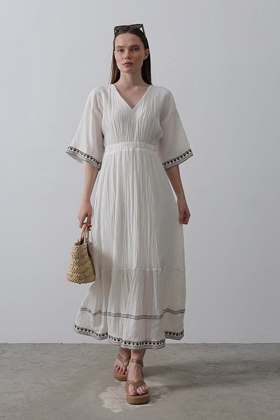 suphias Embroidered Muslin Dress