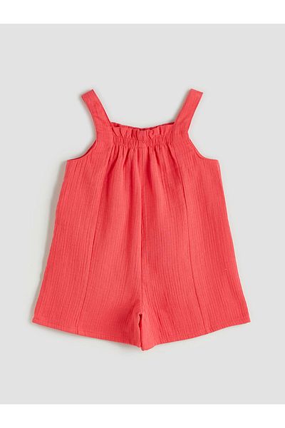 LC Waikiki New Season Strap Square Collar Girl's Salopet - S5Qd36Z1