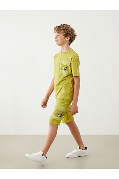 LC Waikiki Green Elastic Waist Boy's Cargo Shorts