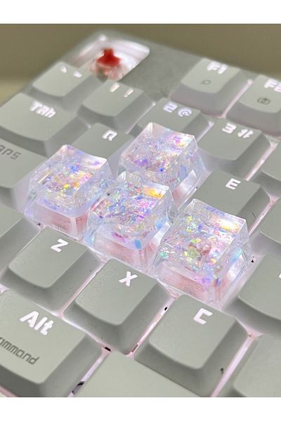 Choice WHITE 4Pcs High Quality Hot Sale Colorful Translucent Key Caps Cross Shaft Mechanical Keyboard Keyca