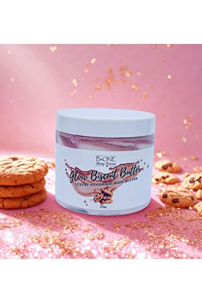 BeOne Cosmetics Glow Biscuits Butter - unt de corp cu particule stralucitoare, aroma de biscuiti, 100%