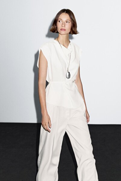 Massimo Dutti Duble pensli geniş paça pantolon