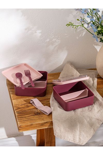 LC Waikiki Light Plum Plastic Compartment Storage Container
