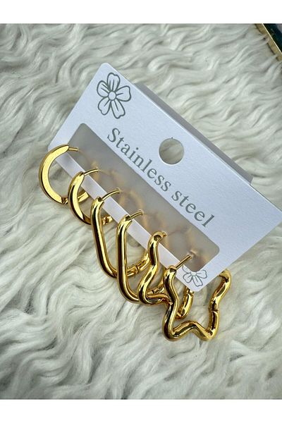 BY YASİN TOPÇU Set of 6 Mix Earrings (Stainless Steel)