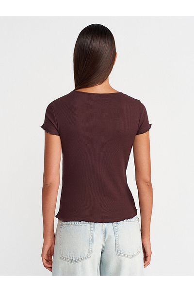 Dilvin 31935 Short Sleeve T-Shirt-Coffee