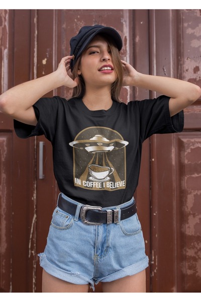 ArtYus Unisex Bărbați/Femei UFO In Coffee In Believe cu imprimeu Colorat cu i...