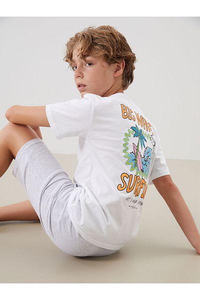 LC Waikiki White Crew Neck Boy's T-Shirt