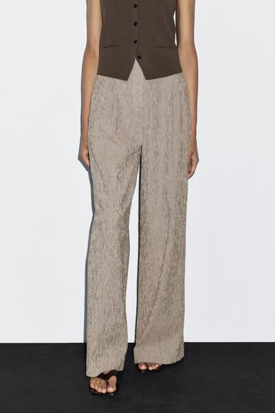 Massimo Dutti Dokulu çok çizgili pantolon