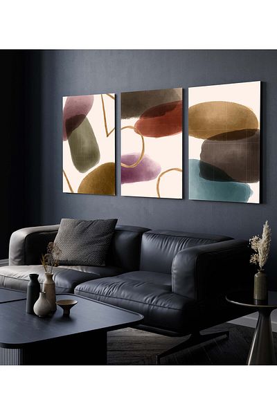 Hagen Tablou boem Tablou de perete Tablou de bucătărie cu aspect de cadru Tablou din 3 piese Tablou modern Calitate premium