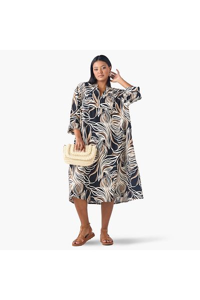 Ulla Popken Bib Yoke A Line Dress