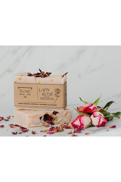 BeOne Cosmetics Lady Rose - handmade anti-wrinkle soap, rose, saffron and grapefruit aroma