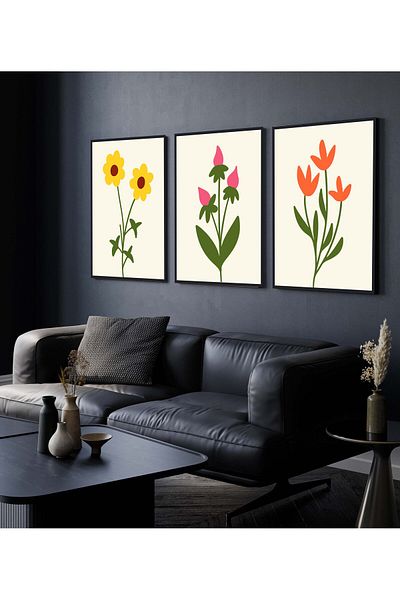 Hagen Wall Painting 3 Piece Painting Frame Look Kitchen Paintings Modern Painting Bohemian Painting Premium Quality