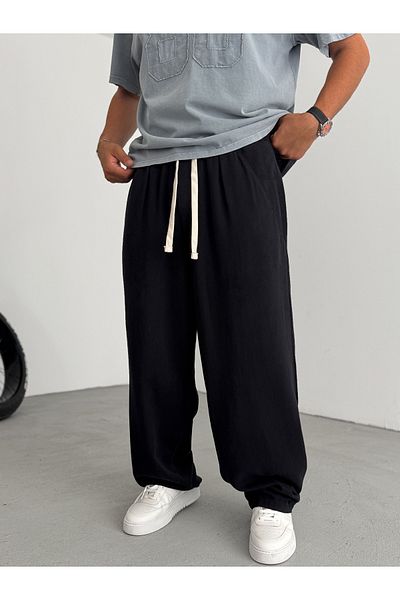 BYBASICMAN Black Comfortable Fit Pocket Detailed Trousers C-6517