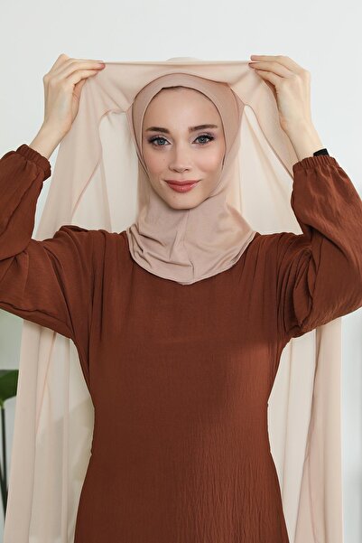 Aisha's Design Set of 2 Combed Cotton Inner Bonded Chiffon Shawl, Ps-46Set
