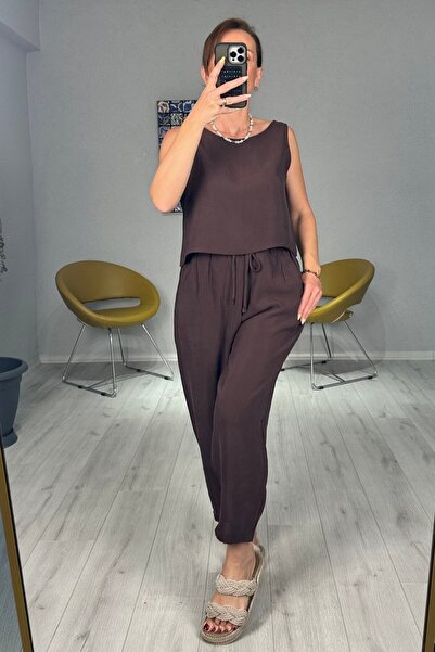 lady special Set de pantaloni din țesătură modal