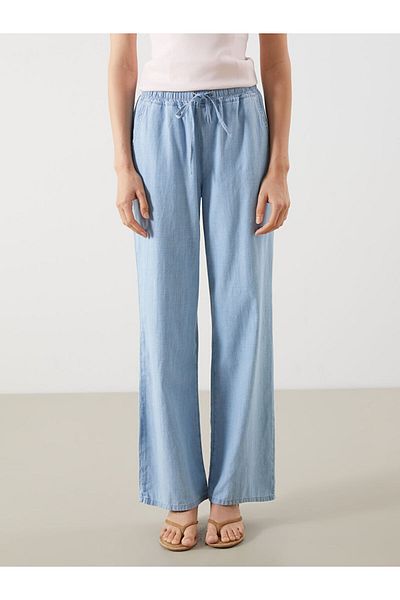 LC Waikiki Jeans Indigo Waist Elastic Wideleg Women's Jean Pants