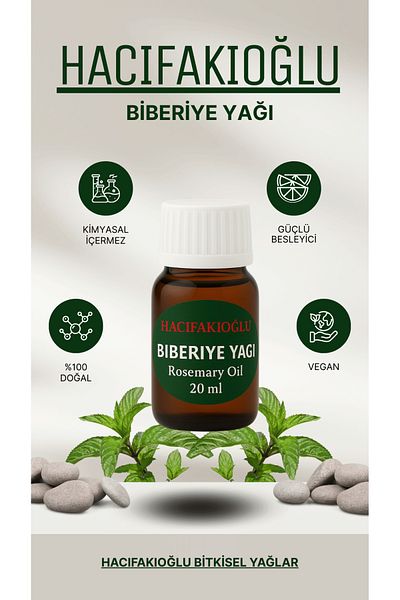 HACIFAKIOĞLU Rosemary Oil 20ml 100% Pure and Natural Rosemary Oil Essential Oil