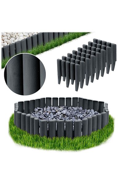 shumee Bordură de grădină Planos 220 cm PL-961 gri