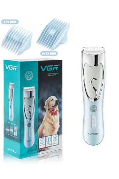 divendi-ro Aparat de tuns pentru animale de companie VGR V-203, fără fir, 5W, lamă ceramică, 2 accesorii, albastru