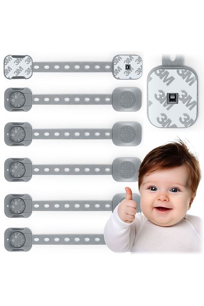 shumee Ricokids 798201 cabinet opening protection, 6 pcs., gray