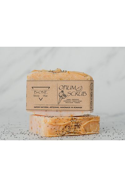 BeOne Cosmetics Opium Scrub - handmade anti-cellulite soap, lemongrass, lemon and grapefruit aroma
