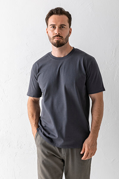 JB John Borners Мъжка тениска с кръгло деколте, антрацит - 25Y 5446