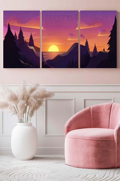 Hagen Pictură de perete Cadru Aspect Pictură Bucătărie Pictură din 3 piese Pictură Modernă Pictură Boemă Calitate Premium