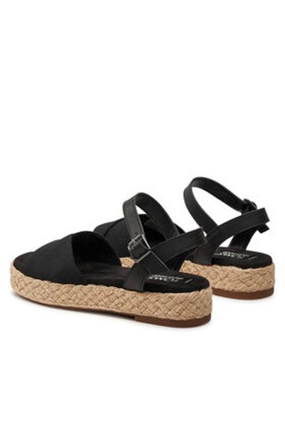 Toms Women's Espadrilles black TOMS-10020814 001 BLK SLUB WVN/LTHR WM ABBY SAND BLACK