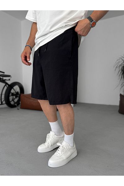 BYBASICMAN Black Basic Textured Shorts G-5433/15