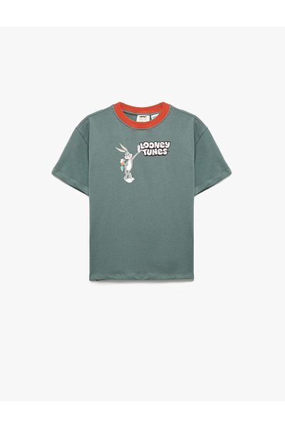 Koton Cotton Crew Neck Short Sleeve Bugs Bunny Printed Licensed T-Shirt
