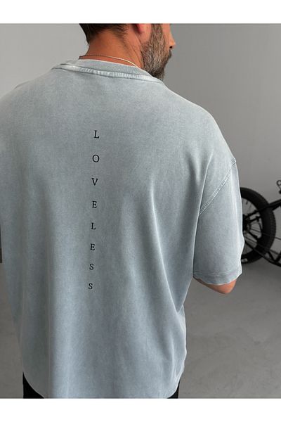 BYBASICMAN Gray Loveless Printed Washable T-Shirt C-093