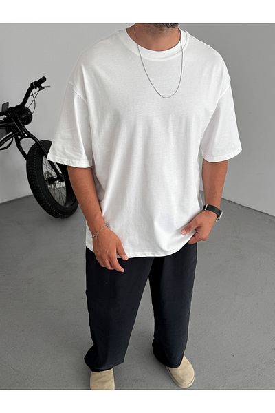BYBASICMAN White Basic Oversize T-Shirt C-055