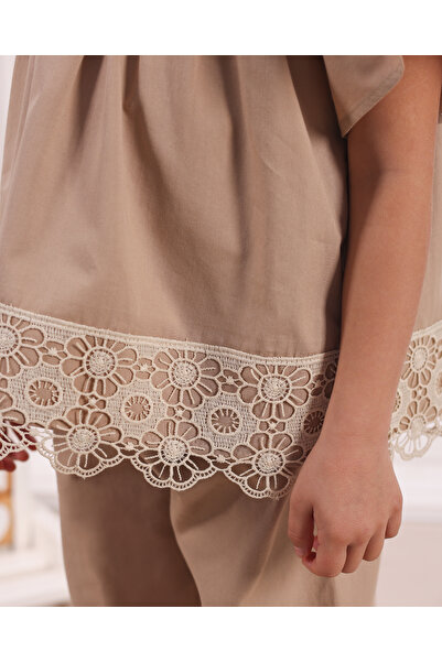 Serkon BABY Girls' Suit with Wide-Leg Pants with Scallop Detail at the Ends