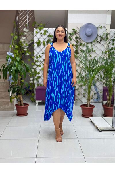 Punta Otantik Hln14028 Viscose Helin Dress with Ring Strap on the Shoulder