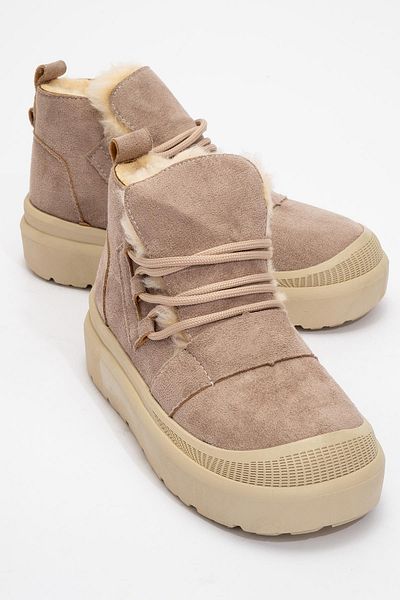 CCWAY AYAKKABI Women's Boots with Fur Inside Mink