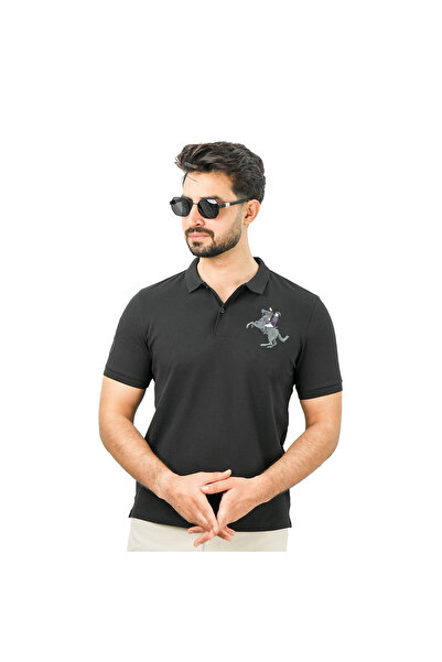 Giordano قميص بولو نابليون رجالي من القطن بأكمام قصيرة وقصة ضيقة