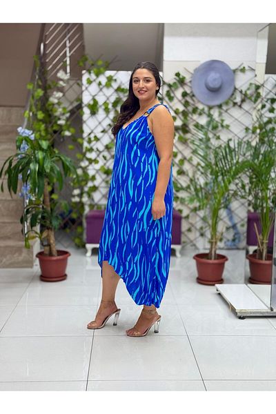 Punta Otantik Hln14028 Viscose Helin Dress with Ring Strap on the Shoulder