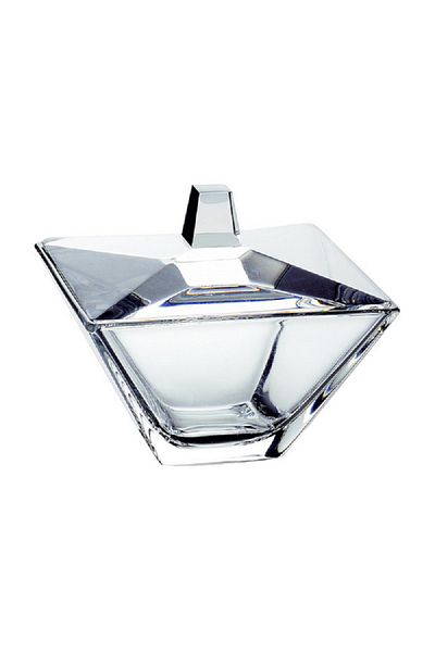 Vidivi Torcello High Definition Glass Small Candy Bowl with Lid Crystal Clear 14 x 14cm