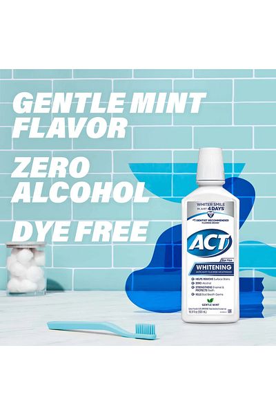 Act Apă de gură, ACT, Albire, Efect de albire a dinților, Fără coloranți, Fără alcool, 500 ml