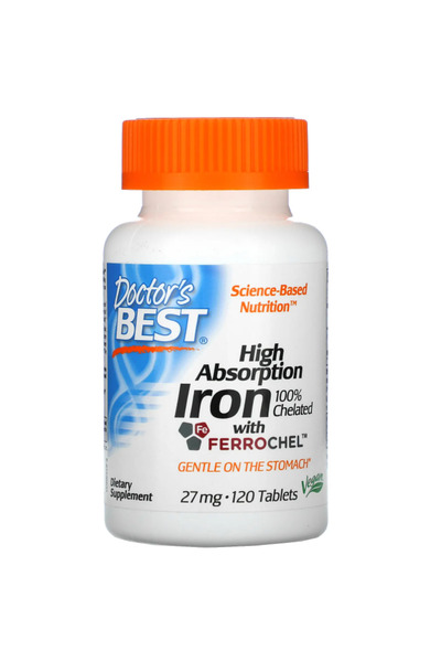 Doctor's Best Συμπλήρωμα Διατροφής, Doctor's Best, Γρήγορης Απορρόφησης, Χηλικό Σίδηρο, 120 Δισκία