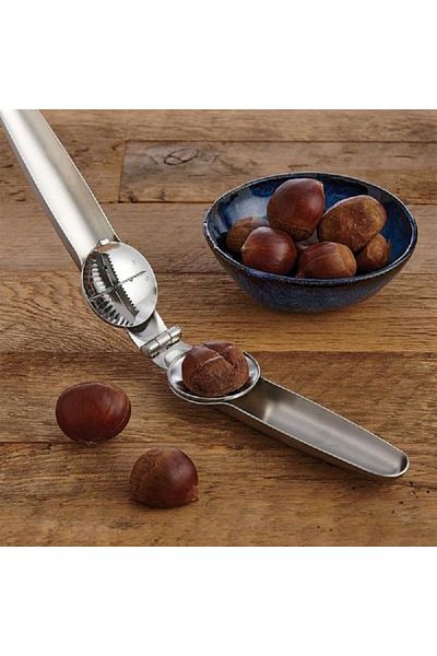 HIC Saw-Tooth Cross Blade Stainless Steel Kitchen Chestnut Cutter Silver
