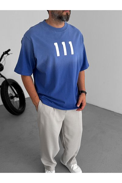 BYBASICMAN Blue 111 Embossed T-Shirt C-050