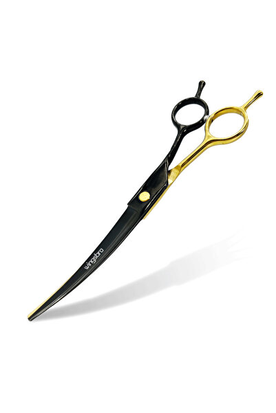 Choice3 Dark Khaki Pet Grooming Scissors 7inch Right and Left Hand Curved Scissors For Dog Grooming