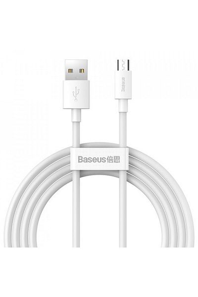 Baseus USB data cable, Type-C, 2.1A, 480Mbps, 1.5m (set of 2) - Baseus (TZCAMZJ-02) - White