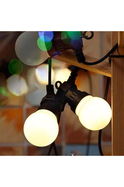 divendi-ro Șnur luminos cu 10 LED-uri mate, lungime 10 m, cablu negru, exteri...