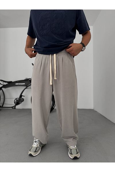 BYBASICMAN Gray Comfortable Fit Pocket Detailed Trousers C-6517