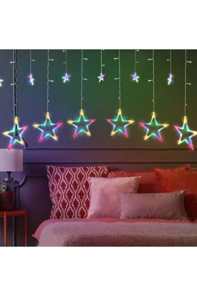 divendi-ro Instalație cu 12 lumini stele, telecomandă, 90 LED-uri, 3m, interc...