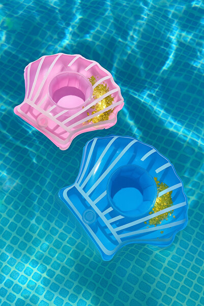 Şeker Ofisi 2li Set Pembe - Mavi Sarı Pullu Deniz Kabuğu Şekilli Şişme Bardak...