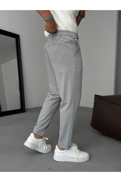 BYBASICMAN Gri Relaxed Fit Kumaş Pantolon KE-1047