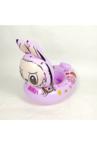 BaoBao Inflatable children's ring Baobao 70x65 cm bunny with 3D head, pink/lilac, seat and handles